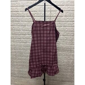 Madden NYC Merlot Plaid Sleeveless Bubble Dress XXL 20 Junior Plus NWT